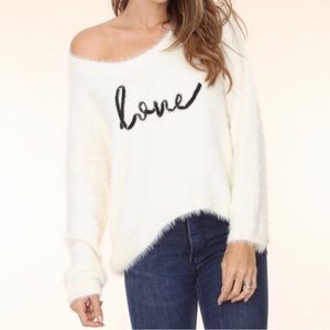 - Beautiful Eyelash Sweater With Love In The Front